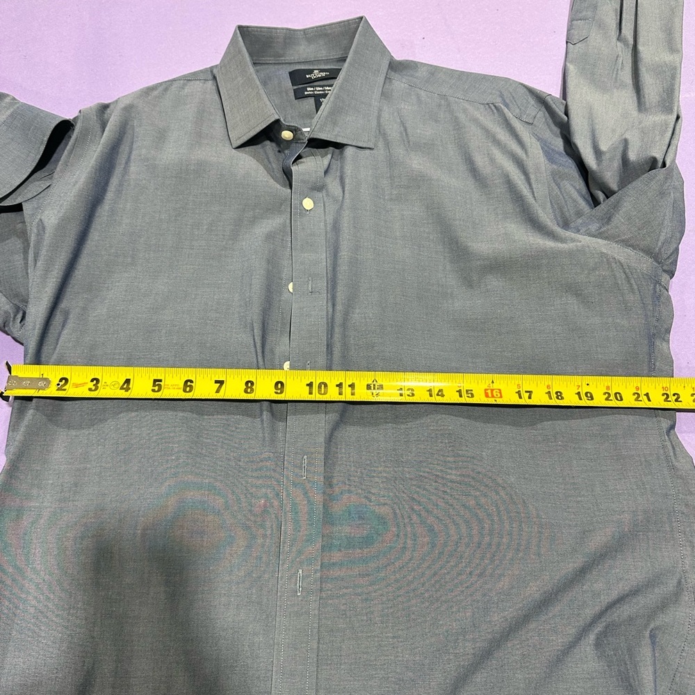 Buttoned Down Blue Spread Collar Long-Sleeve Dress Shirt - Picture 4 of 7